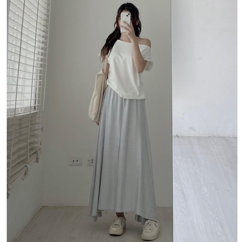 Chân váy dáng dài lưng chun dũi hàn