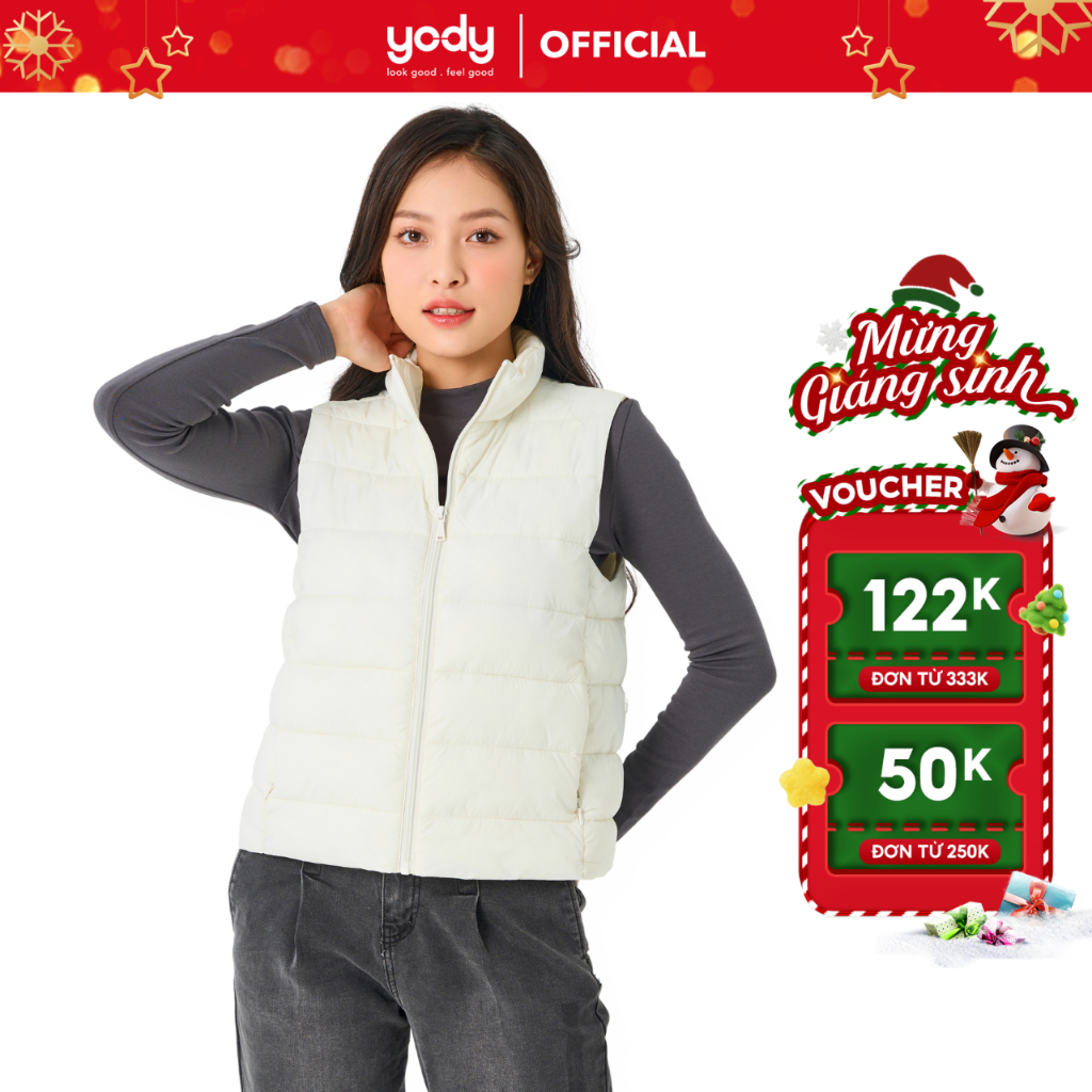 Áo phao gile nữ YODY áo phao vip nữ có túi giữ ấm mềm mịn nhẹ - PVN6014