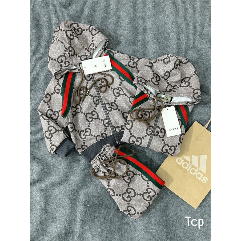 BỘ NỈ KHÓA MŨ G.CC XÁM BÉ TRAI- A419