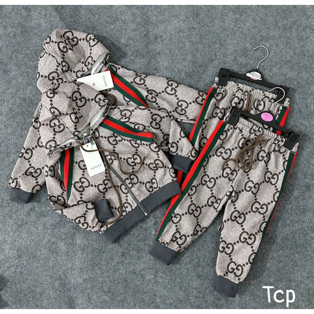 BỘ NỈ KHÓA MŨ G.CC XÁM BÉ TRAI- A419