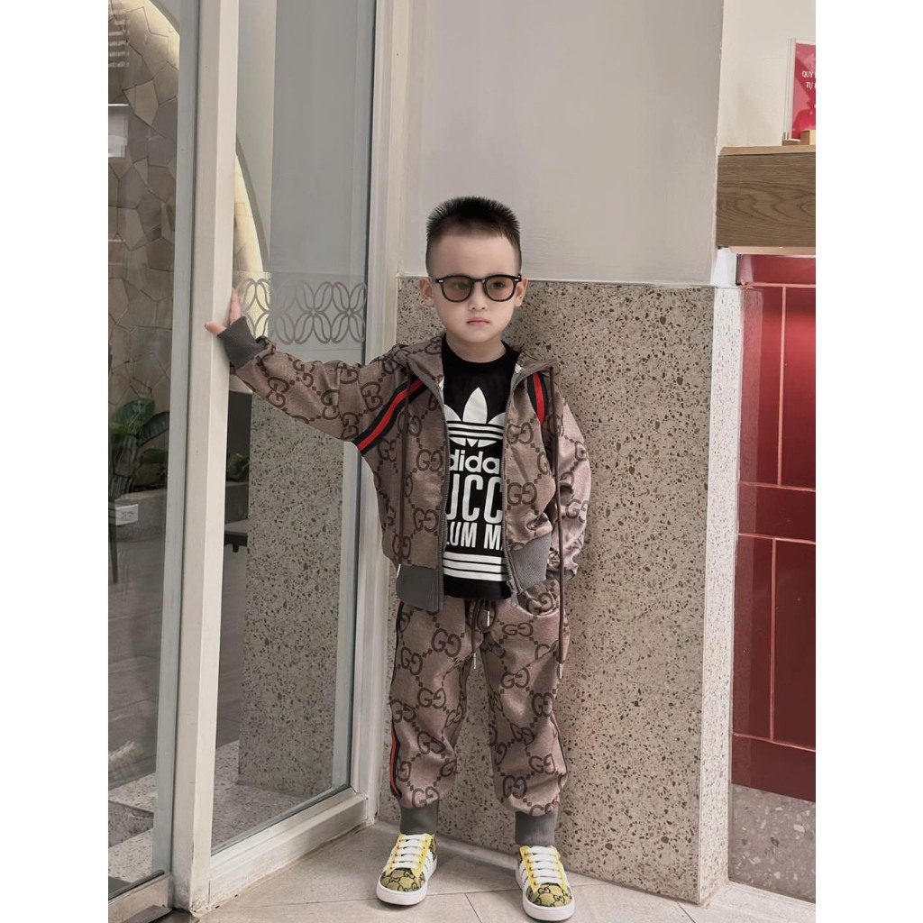 BỘ NỈ KHÓA MŨ G.CC XÁM BÉ TRAI- A419