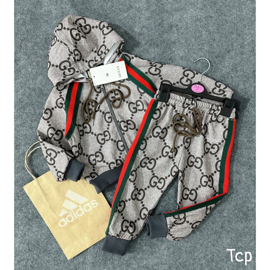 BỘ NỈ KHÓA MŨ G.CC XÁM BÉ TRAI- A419