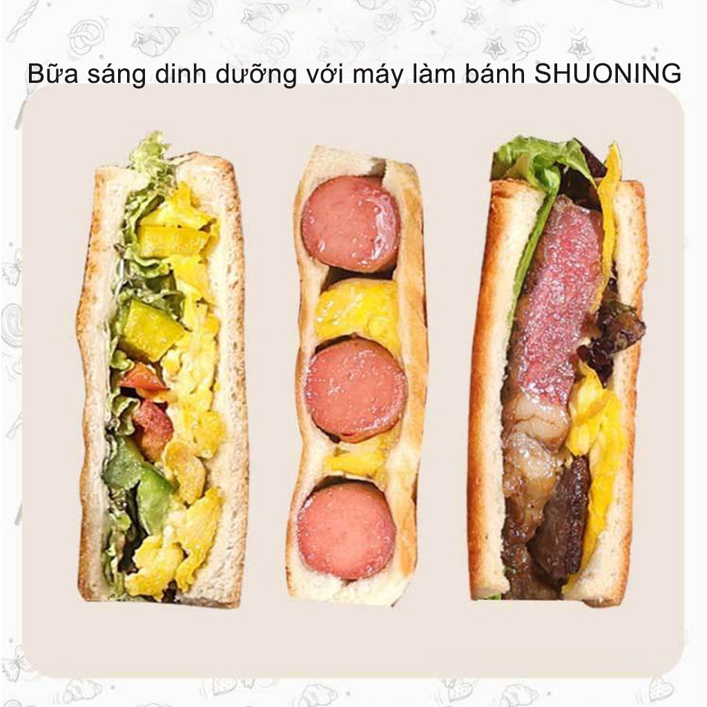 Máy Kẹp Nướng Bánh Mì Sandwich, Máy Nướng Bánh Ăn Sáng Tiện Lợi, Nhanh Chóng,..