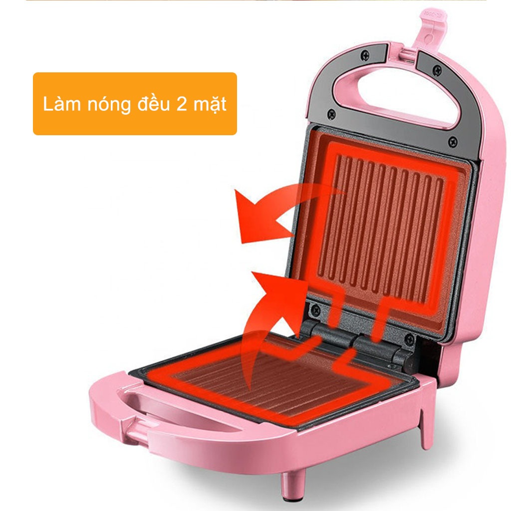 Máy Kẹp Nướng Bánh Mì Sandwich, Máy Nướng Bánh Ăn Sáng Tiện Lợi, Nhanh Chóng,..