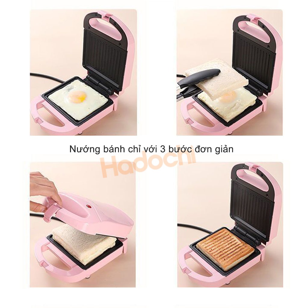 Máy Nướng Bánh Mì Sandwich Kẹp Làm Nóng 2 Mặt Rán Trứng Làm Đồ Ăn Sáng Nhanh Chóng