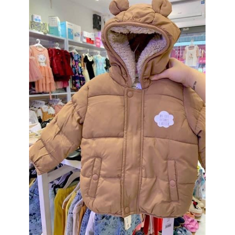 Áo khoác nâu tai gấu lót bông George_UK authentic