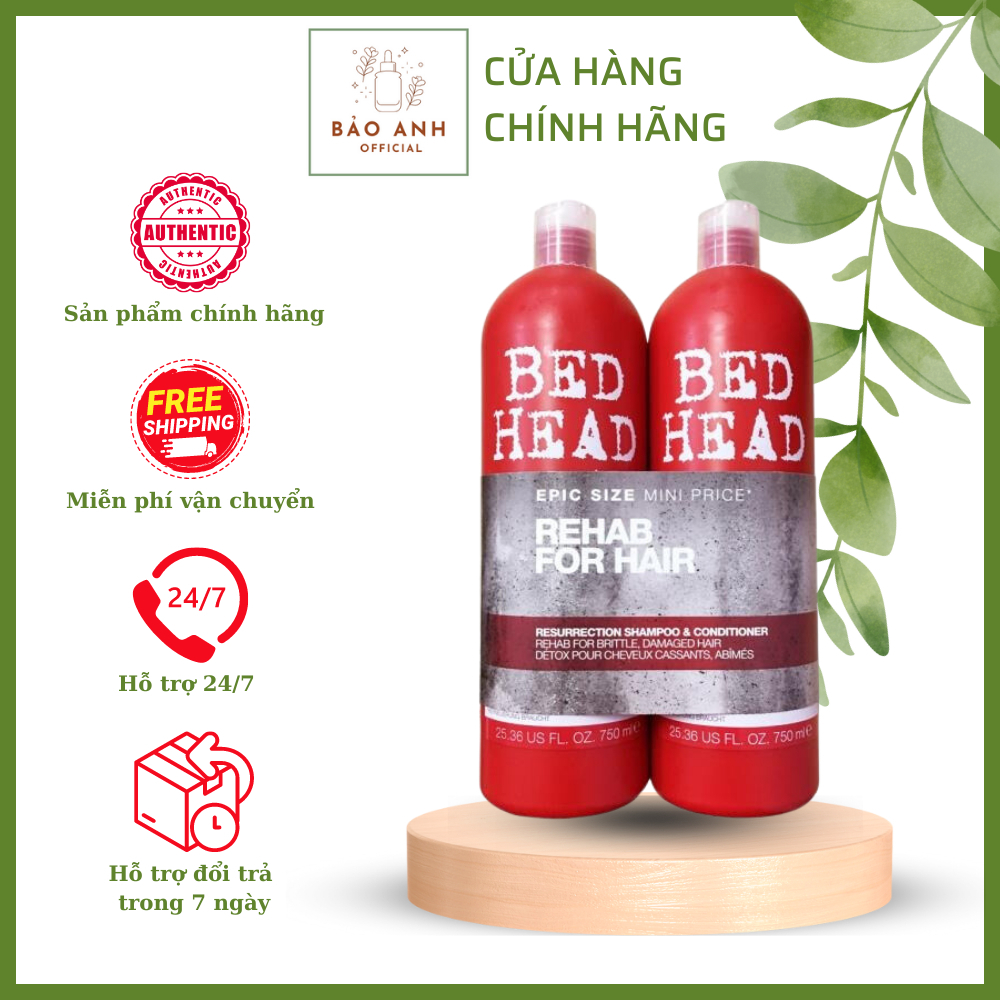 Tigi - Cặp Dầu Gội Xả Tigi Đỏ Bed Head Phục Hồi Cấp Độ 3 - Cặp Dầu Gội Xả Tigi 750ml