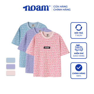 Áo thun Form rộng NOAM Monogram Homies Unisex 100% Cotton - Màu hồng/ xanh/ tím