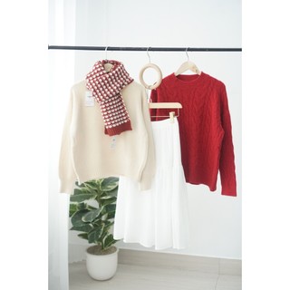 Áo len cổ cao croptop trơn 1014 - hình thật