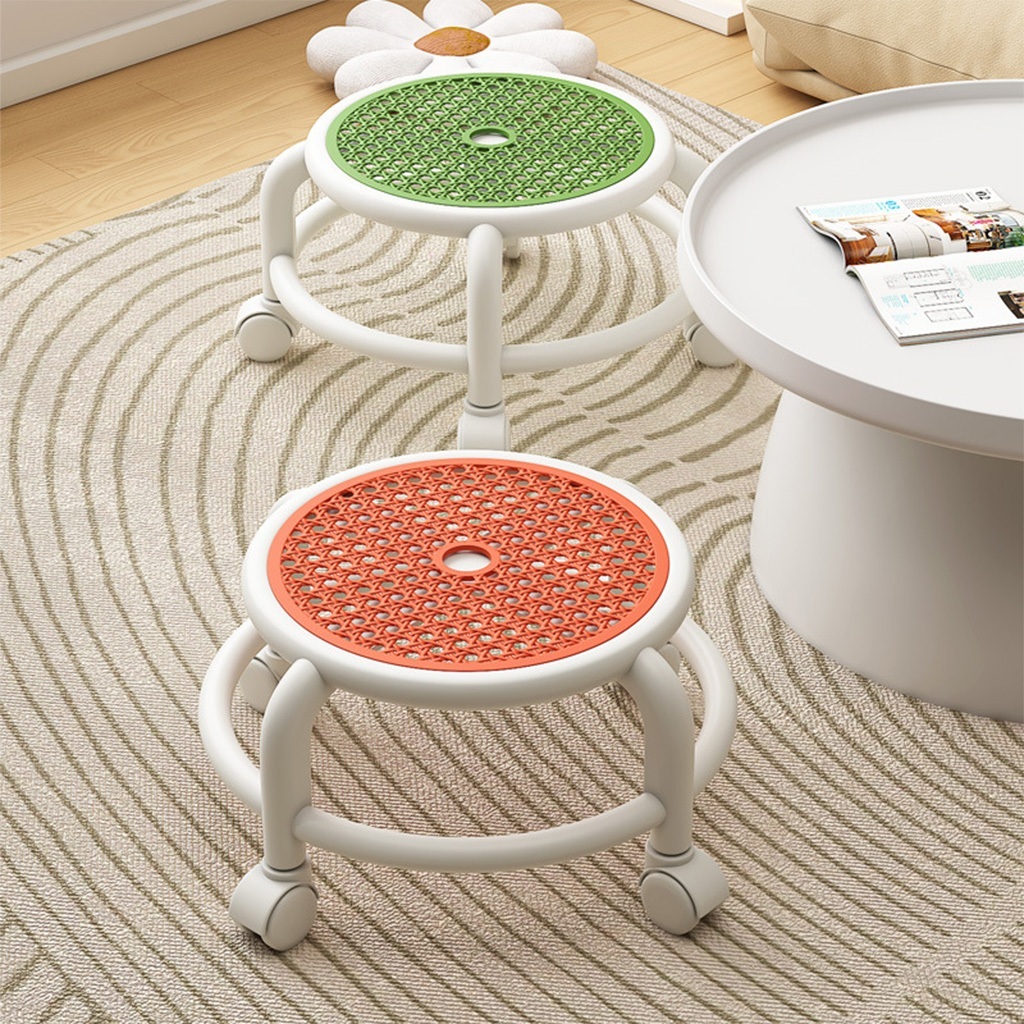 Ghế tròn xoay bệt có bánh xe đa năng xoay 360 độ, ghế bệt đóng hàng khung viền chắc chắn-NNST