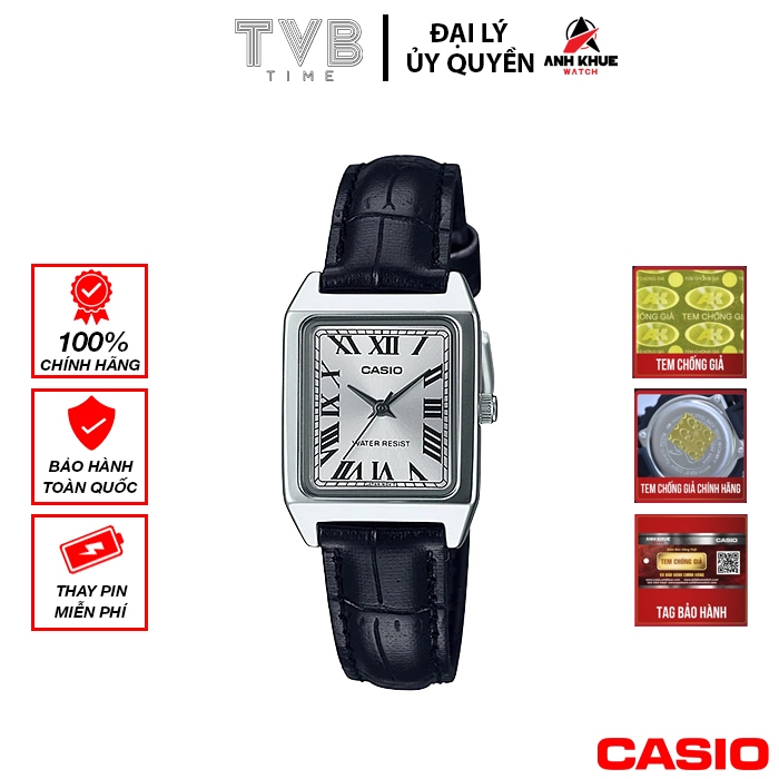 Đồng hồ nữ dây da Casio chính hãng LTP-V007L-7B1UDF