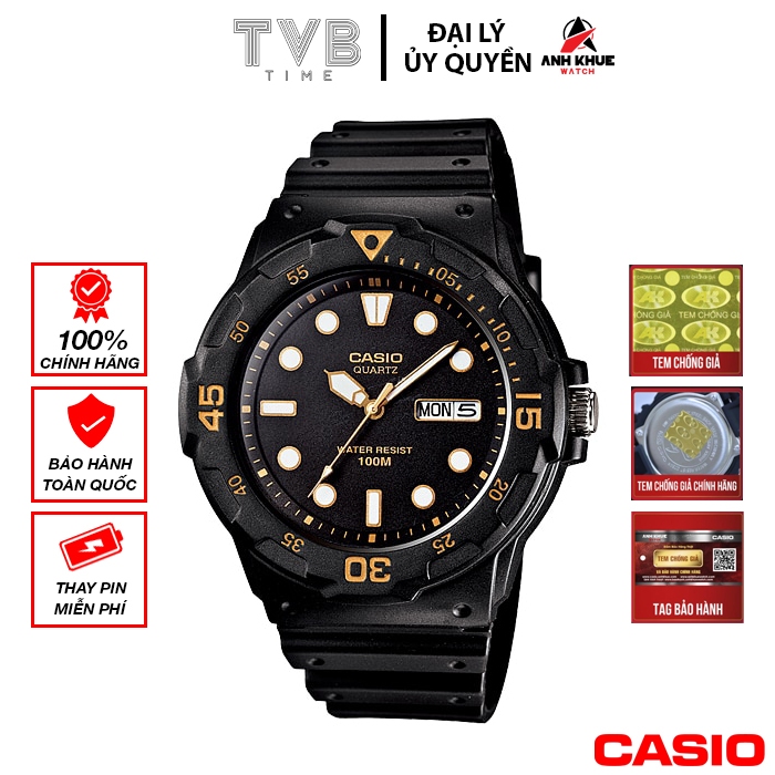 Đồng hồ nam dây nhựa Casio chính hãng Anh Khuê MRW-200H-1EVDF