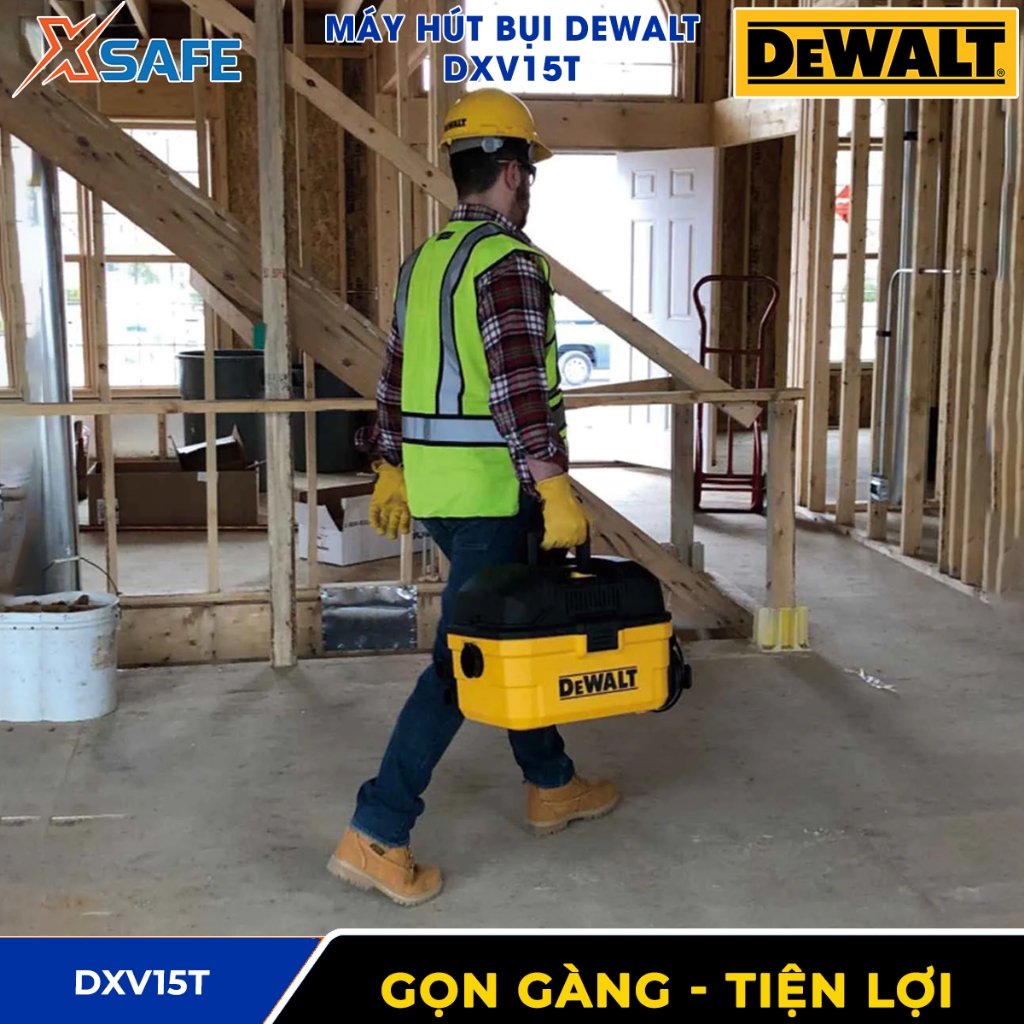 Máy hút bụi di động 3 chức năng DEWALT DXV15T 3000W, dung tích bình chứa 15 lít, dùng hút bụi ướt và khô