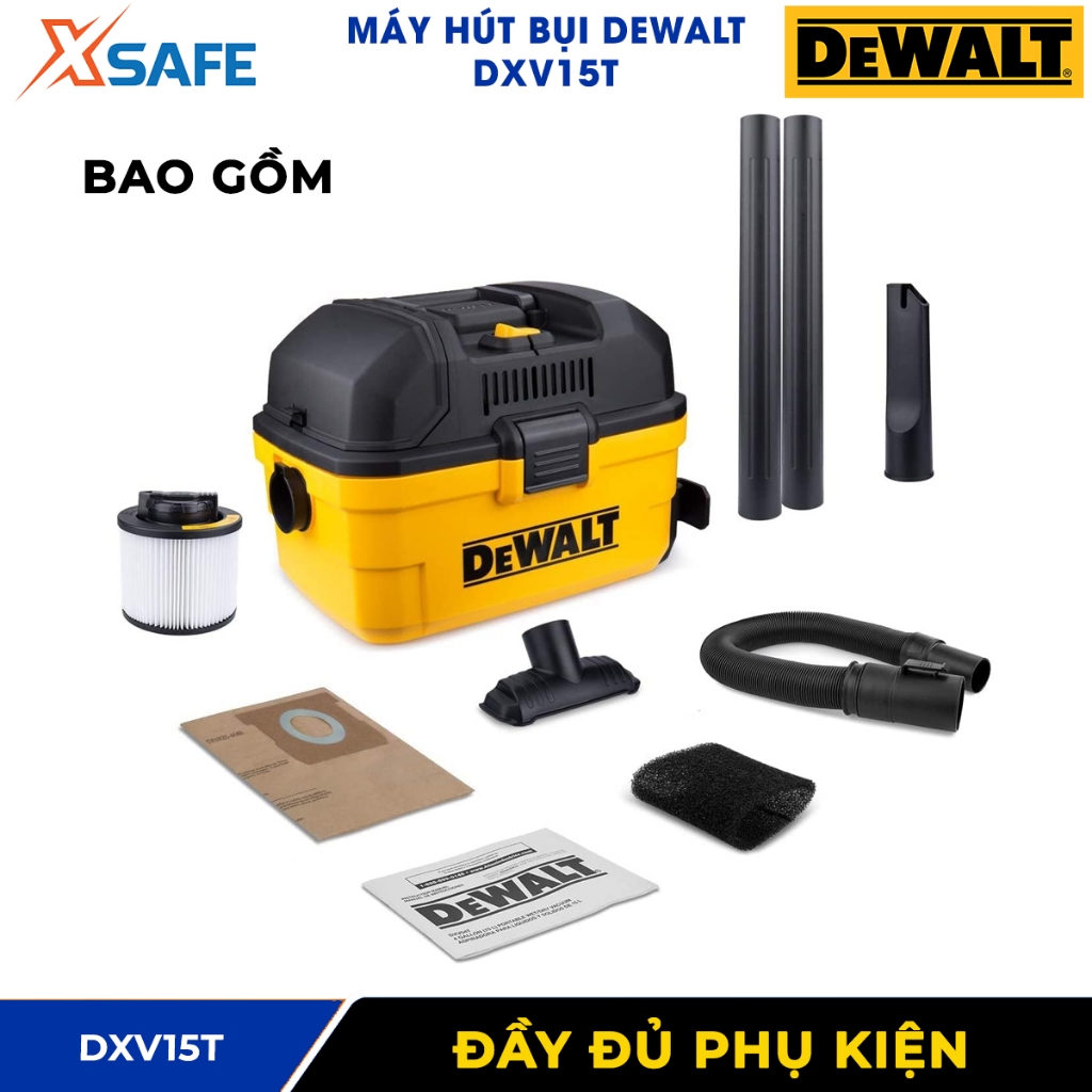 Máy hút bụi di động 3 chức năng DEWALT DXV15T 3000W, dung tích bình chứa 15 lít, dùng hút bụi ướt và khô
