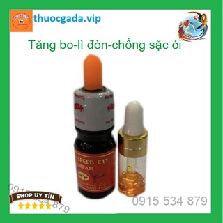Thuộc gà đá bo lớn, lì đòn, hạn chế sặc ói nước vàng cam chai 1 xê xê mega speed e11