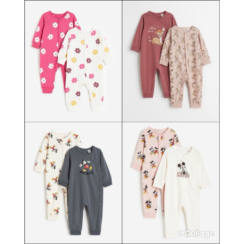 (090)SET 2 BODYSUIT DÀI HM/ SLEEPSUIT