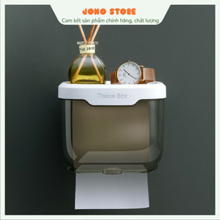 Hộp để giấy vệ sinh nhà tắm dán tường không bị ướt đa năng kiêm kệ để đồ dễ dàng lắp đặt, không khoan tường J3