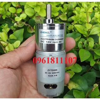 [Nhông kim loại] Motor giảm tốc 12V 555 80 vòng.phút, motor giảm tốc 24V 26rpm, động cơ giảm tốc