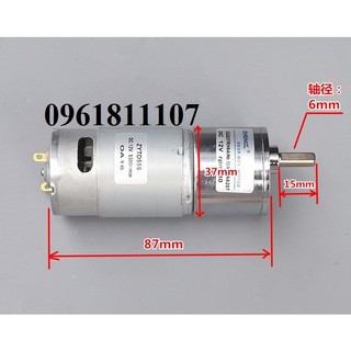 [Nhông kim loại] Motor giảm tốc 12V 45 vòng, động cơ giảm tốc 24v 26 vòng, motor 12v giảm tốc trục 6mm