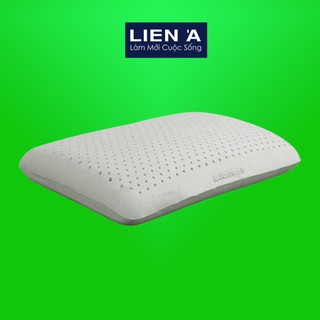 { Tặng Vỏ } Gối cao su than hoạt tính Liên Á Oval Grey 45x65x12cm - Cao Su Thiên Nhiên 100%