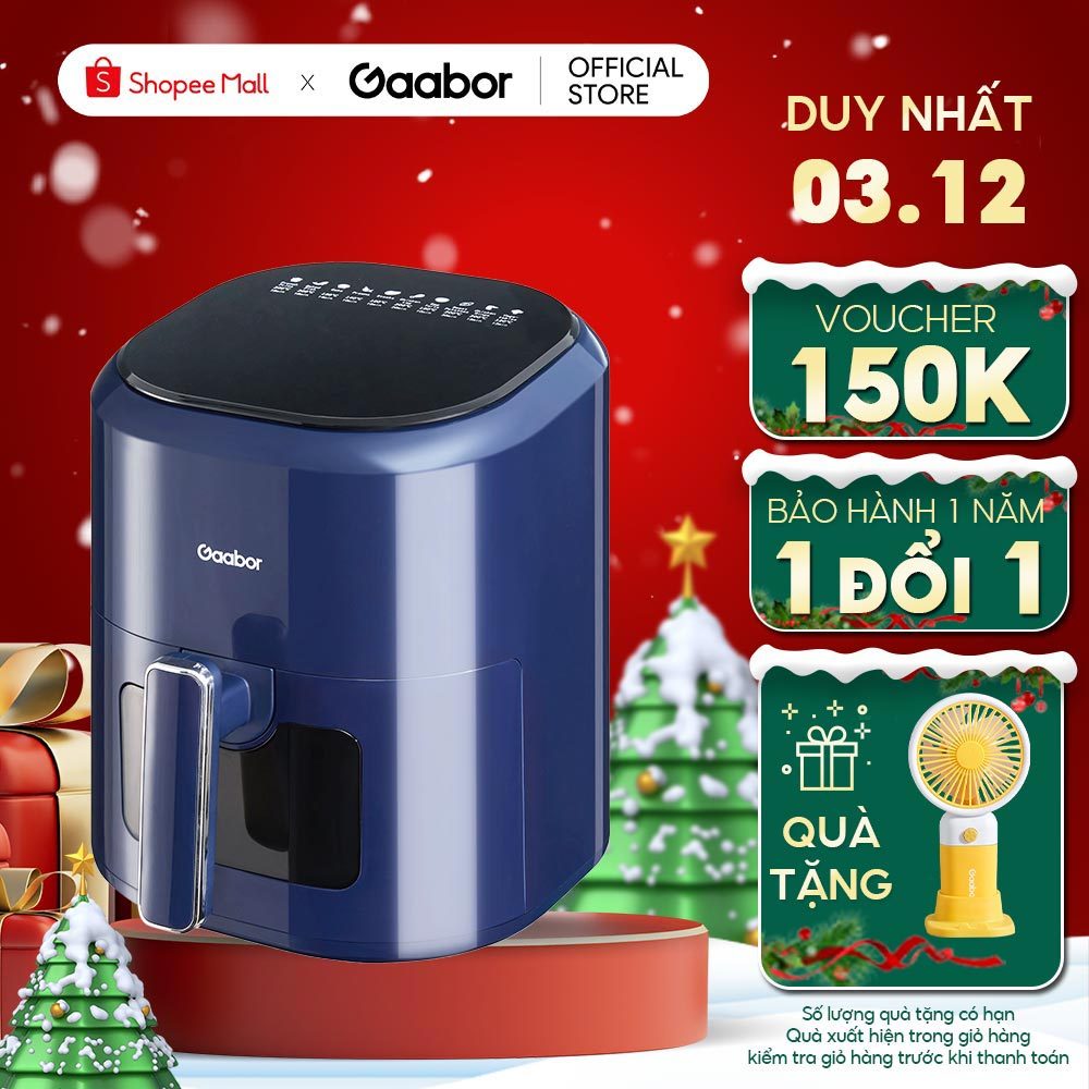 Nồi chiên không dầu điện tử GAABOR GA-E5D01 dung tích 5 lít công suất 1200W cửa kính quan sát thức ăn - Hàng chính hãng