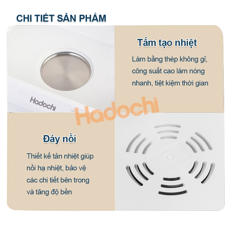Nồi hấp điện cao cấp, đa năng Hadochi - Dung tích 24L - 3 tầng hấp nhiều món ăn cùng lúc - Hàng chính hãng - Bảo hành 12