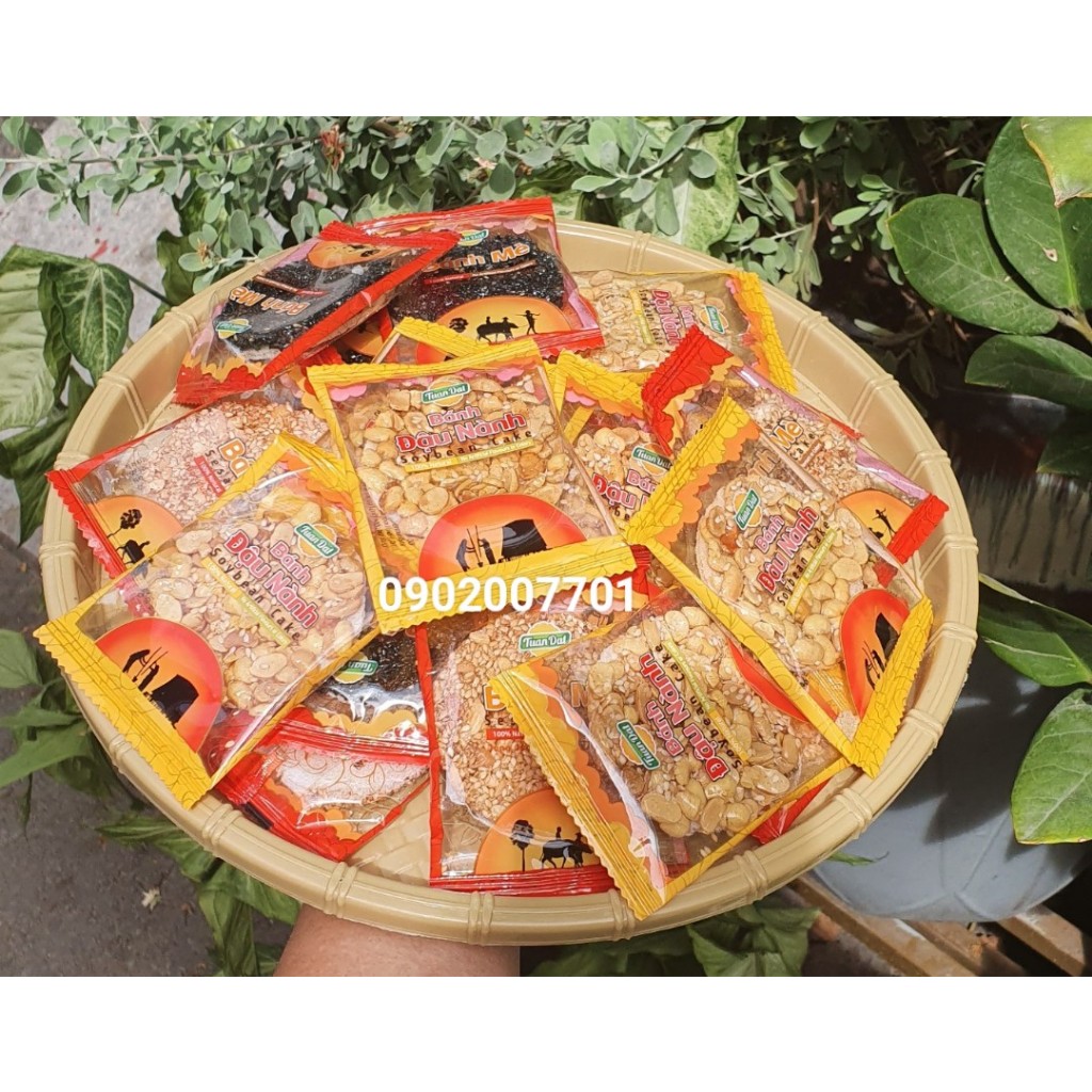 Túi 500g Bánh Tuấn Đạt Mix 3 Vị Thơm Ngon Đậu Nành + Mè Đen+ Mè Trắng