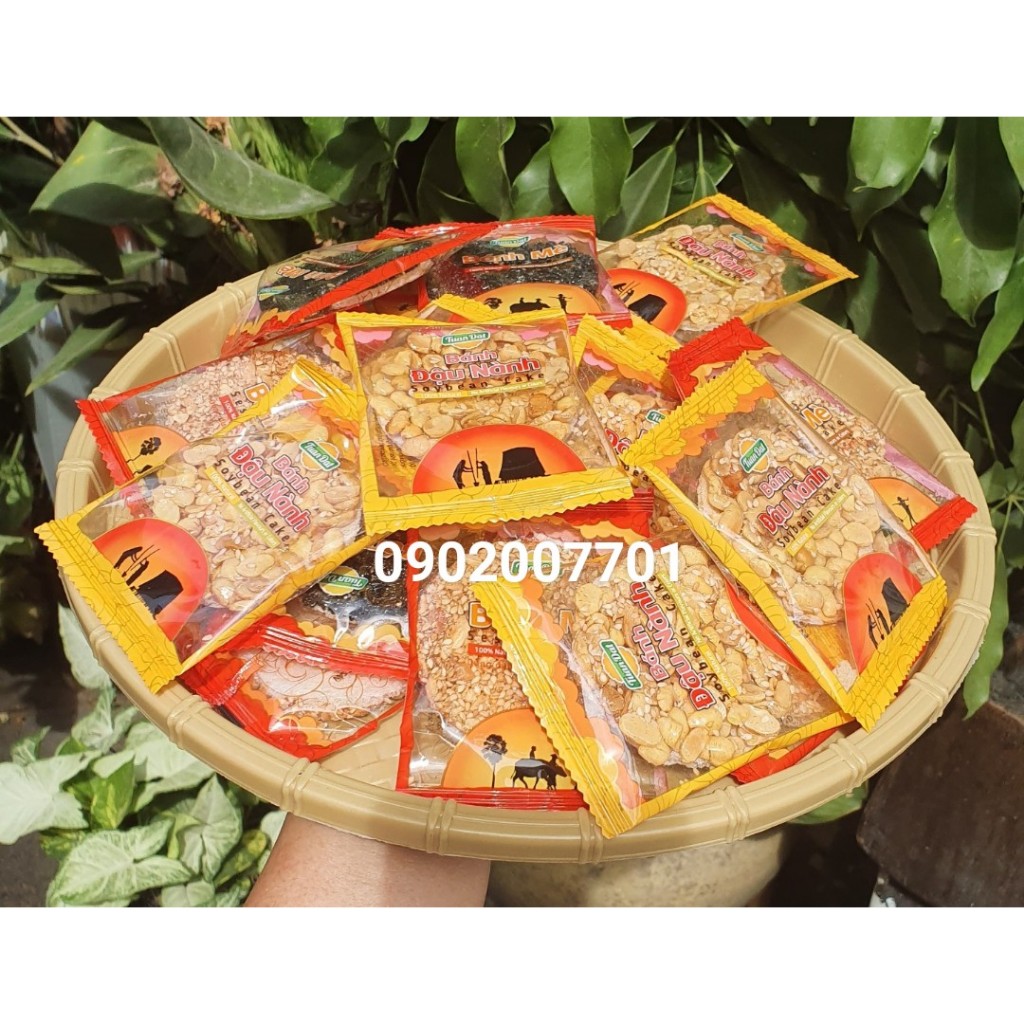 Túi 500g Bánh Tuấn Đạt Mix 3 Vị Thơm Ngon Đậu Nành + Mè Đen+ Mè Trắng