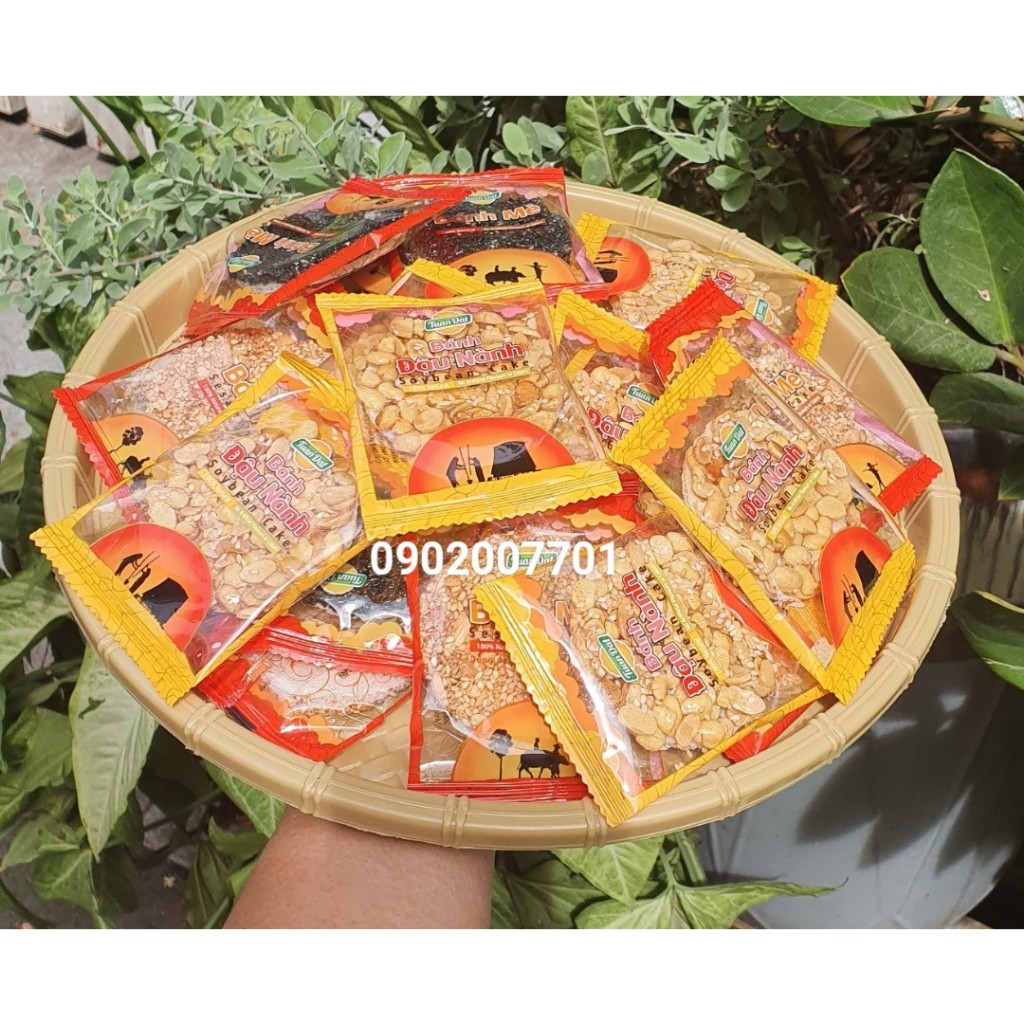 Túi 500g Bánh Tuấn Đạt Mix 3 Vị Thơm Ngon Đậu Nành + Mè Đen+ Mè Trắng
