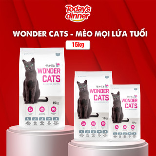 Thức ăn cho mèo mọi lứa tuổi WONDER CAT 15kg, hạt thức ăn khô nhập khẩu Hàn Quốc