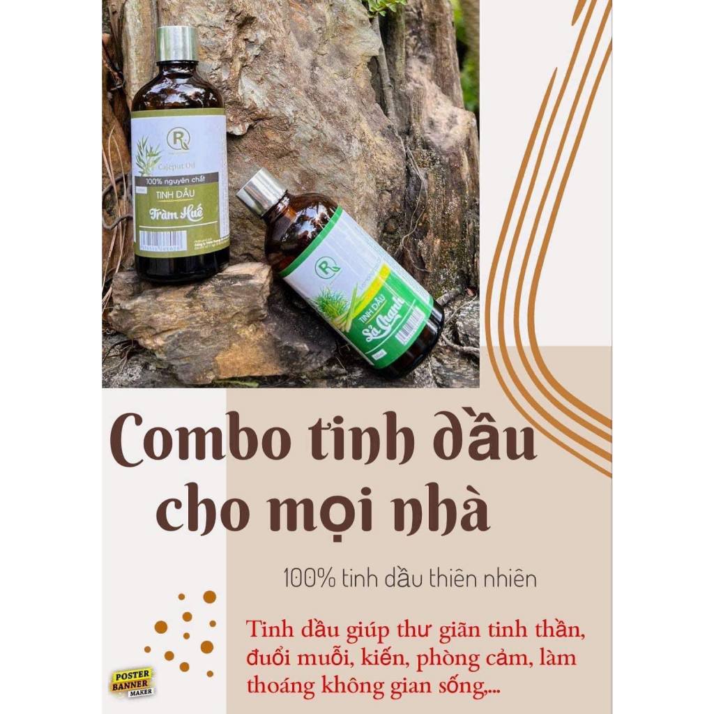 Tinh Dầu Sả Chanh Nguyên Chất 100ml Hồng Tâm - Tinh Dầu Đuổi Muỗi , Thơm phòng , Xông Phòng 100ml