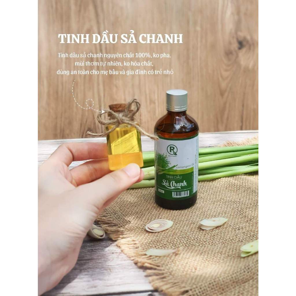 Tinh Dầu Sả Chanh Nguyên Chất 100ml Hồng Tâm - Tinh Dầu Đuổi Muỗi , Thơm phòng , Xông Phòng 100ml