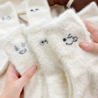 Vớ Mùa Đông Nữ Tất Vớ Cổ Cao Cute Lông Nhung Dày Dặn Giữ Ấm Mùa Thu Đông