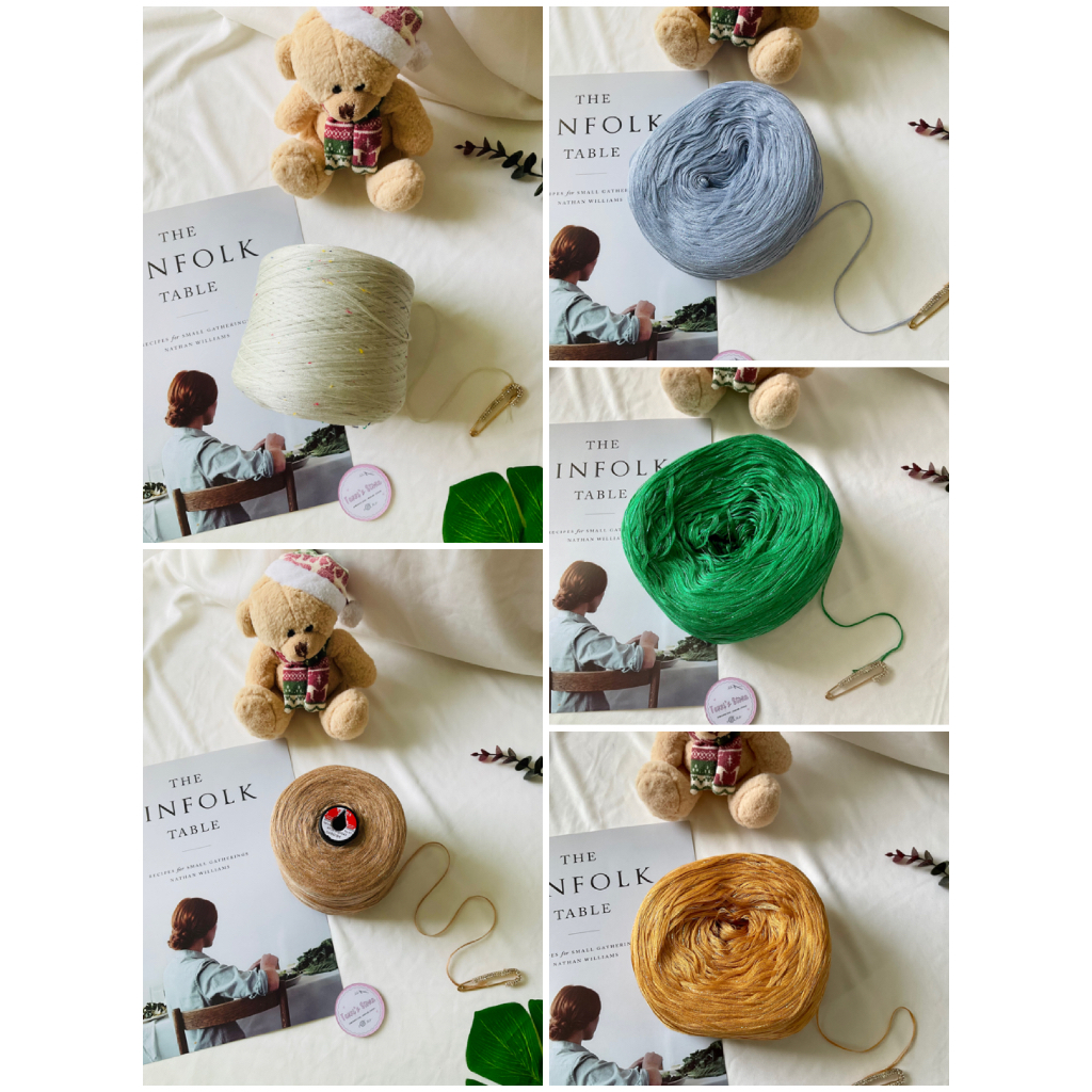 Yarn - Sợi Tencel Nhật Bling nhũ & Tencel hoa phẩy | Sợi chập 0.8mm | Sợi mền, mát và không dặm ngứa | Terri Store