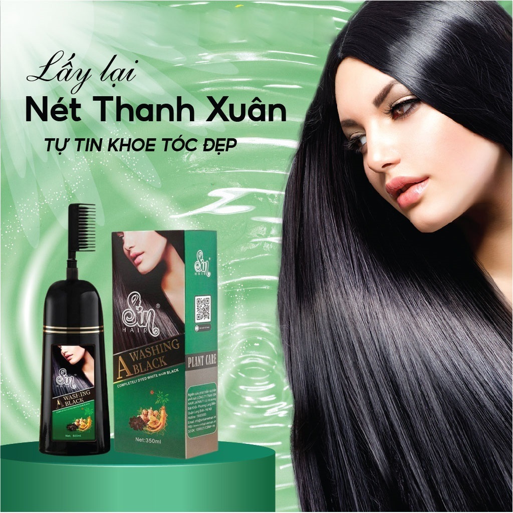 Sin Hair - Dầu Gội Phủ Bạc Sin Hair - Phủ Bạc Nhân Sâm Phủ Đen Phủ Nâu Tóc Tự Nhiên Số 1 Nhật Bản 9