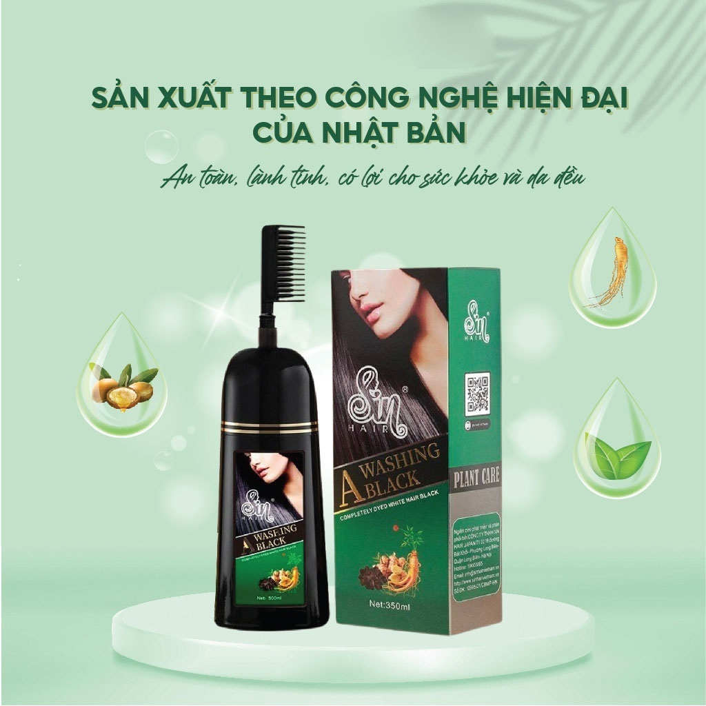 Sin Hair - Dầu Gội Phủ Bạc Sin Hair - Phủ Bạc Nhân Sâm Phủ Đen Phủ Nâu Tóc Tự Nhiên Số 1 Nhật Bản 9