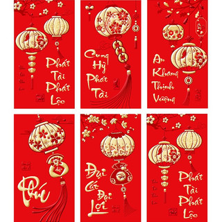 Bao lì xì tết - bao lì xì giá rẻ nhiều hình dễ thương - phong bao lì xì tết 2024 hot trend set 6 lì xì rồng hot trend