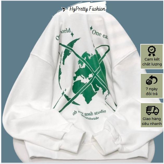 Áo khoác nỉ in hình trái đất WORLD full zip chất nỉ PE dày mềm mịn HYPRETTY 01