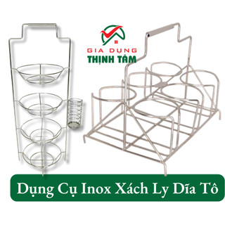 [THỊNH TÂM] Kệ Xách Tô Inox, Xách Dĩa Inox, Xách Ly Inox