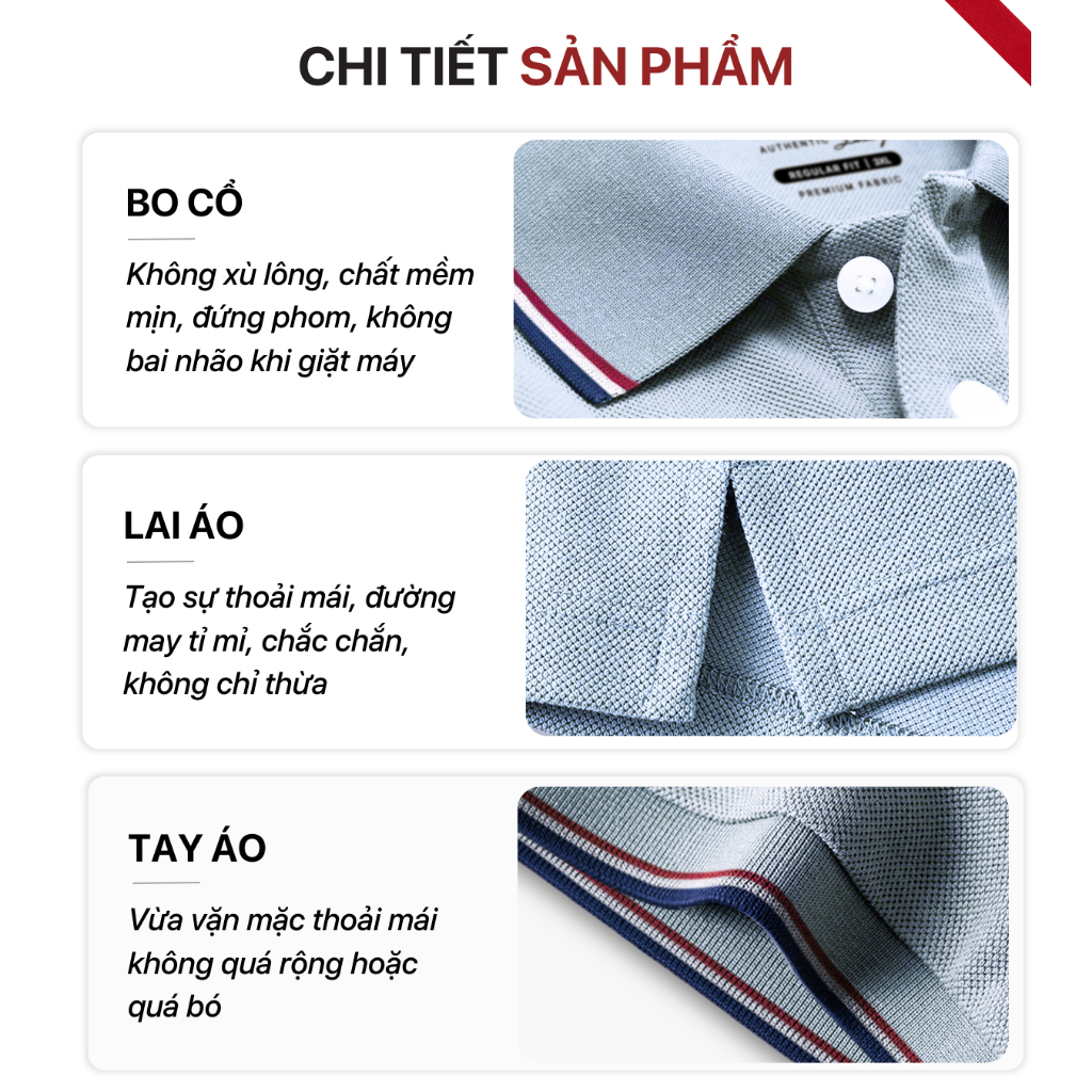 Áo thun Polo nam cao cấp có cổ bẻ SIXMEN  - 3RIM HORSE - vải cá sấu cotton thoáng mát, thanh lịch