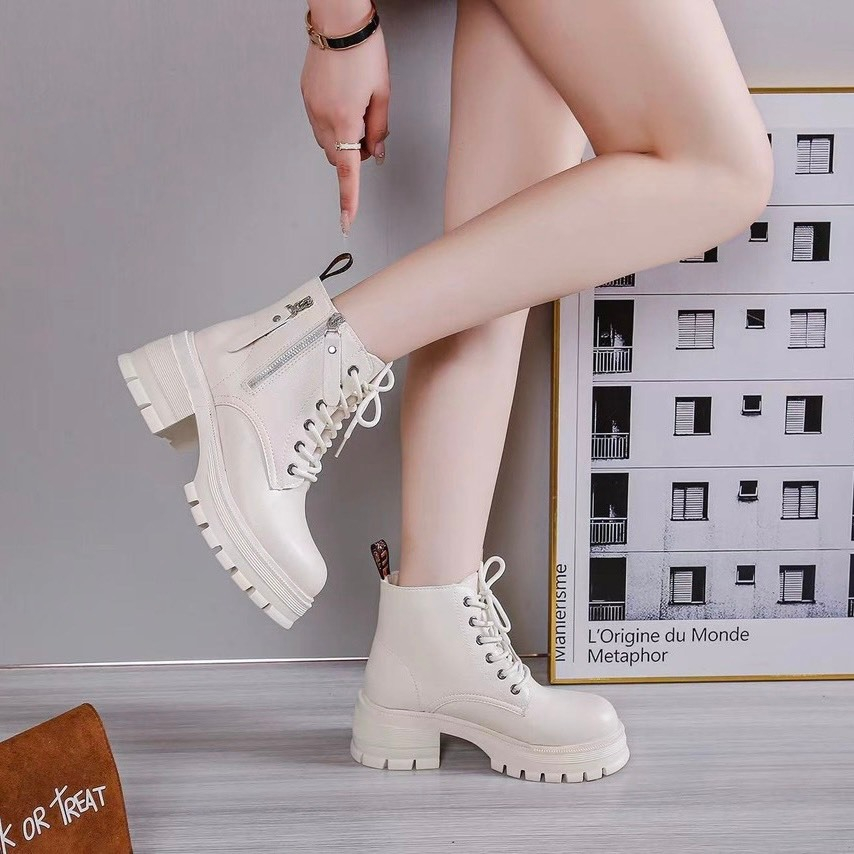 Min's Shoes - Giày Bốt Dây Có Khoá Kéo Da Mềm Cao Cấp Bốt 422