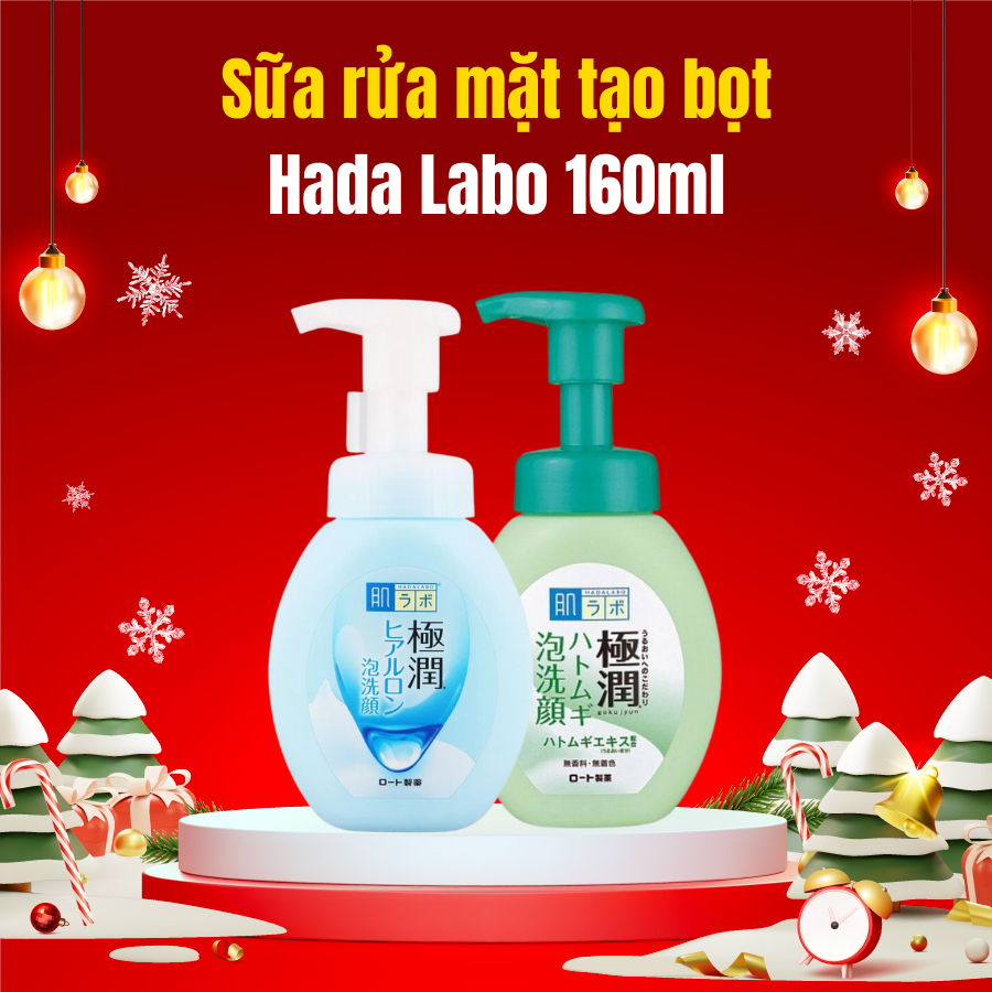 Sữa rửa mặt Hada Labo tạo bọt Nhật Bản cho da mụn kiềm dầu dưỡng ẩm 160ml