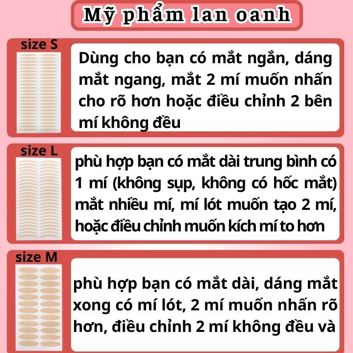 Kích mí lưới tàng hình sẵn keo dán vỉ 48 miếng nhấn mí mắt không cộm