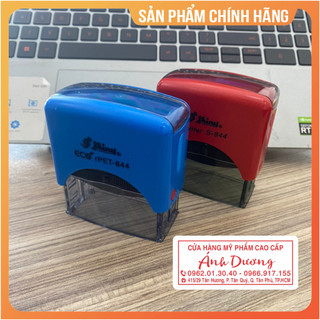 Khắc dấu cửa hàng 4 dòng, dấu vuông công ty, con dấu doanh nghiệp hiệu Shiny S-844 chính hãng