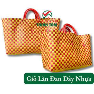 [THỊNH TÂM] Giỏ Làn Đan Dây Nhựa, 4 quai xách Giỏ Đựng Đồ Thủ Công đủ kích cỡ GĐ
