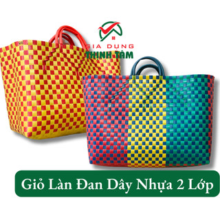 [THỊNH TÂM] Giỏ Làn Đan Dây Nhựa, Giỏ Đựng Đồ Thủ Công [ Giỏ Đan ]