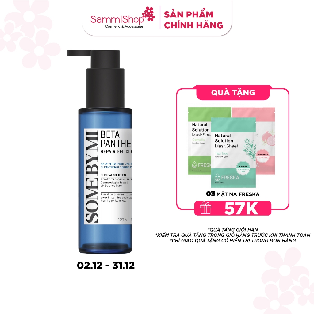 Some By Mi Sữa rửa mặt Beta Panthenol Repair Gel Cleanser 120ml