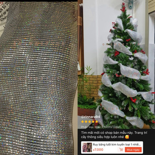 Cuộn lưới kim tuyến size lớn sợi loại 1 trang trí cây thông noel làm nơ cửa trang trí tết