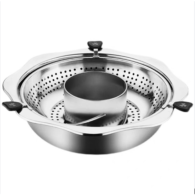 Nồi Lẩu Xoay Nâng 2 Tầng, Nồi Lẩu Đa Năng Hàn Quốc Inox Cao Cấp Dùng Được Cả Bếp Ga, Bếp Từ, Bếp Hồng Ngoại