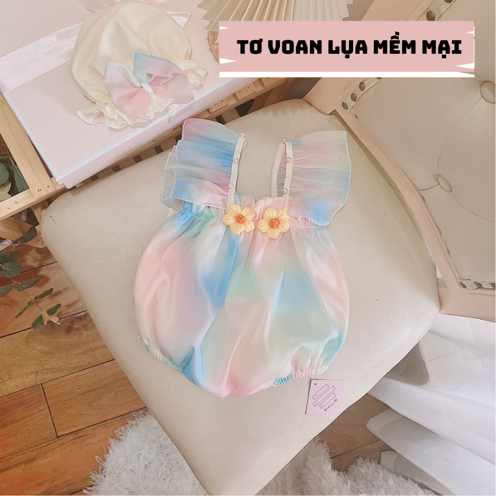 Bodysuit áo liền thân RIOKIDS, quần áo cho bé gái sơ sinh đi chơi, thôi nôi, đầy tháng BD145